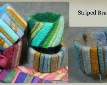 Tutorial Striped Bracelet Beginning Needle Felting