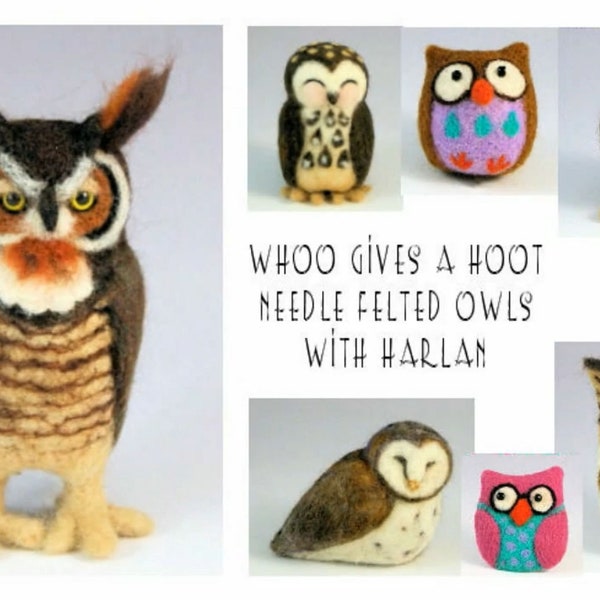 Tutorial Whoo Gives a Hoot Needle Felted multi-project Owls