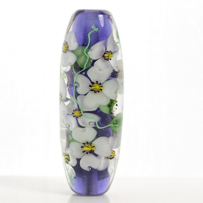Dogwood Flower Glass Bead.....Handmade by Highland Beads Etsy