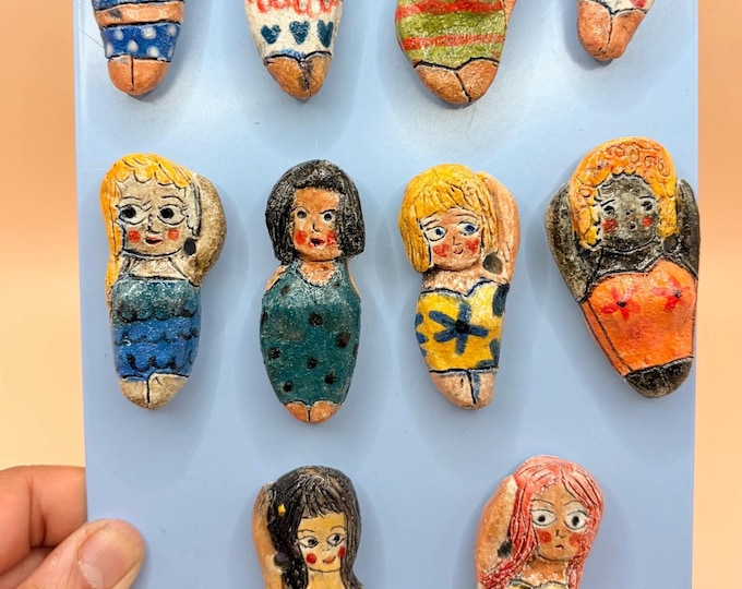 Swimmers summer girls women’s Bathing suit Ceramic  Fridge magnet. Gifts for her.  Fun ceramics. Home decor Colourful