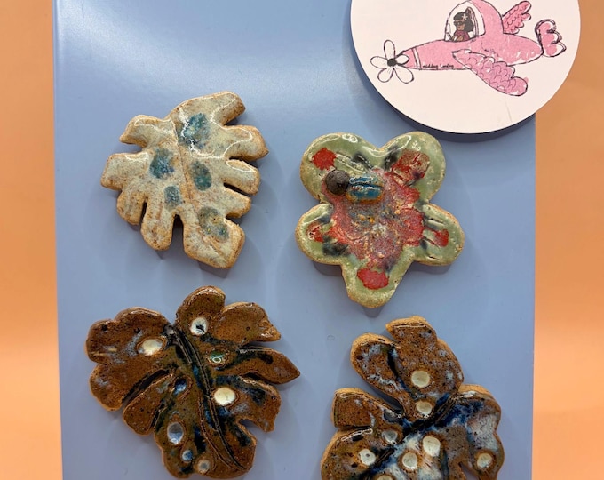 Flowers Monstera  Botanical Ceramic Garden Fridge magnet. Gifts.House plant Home decor Colourful Gifts