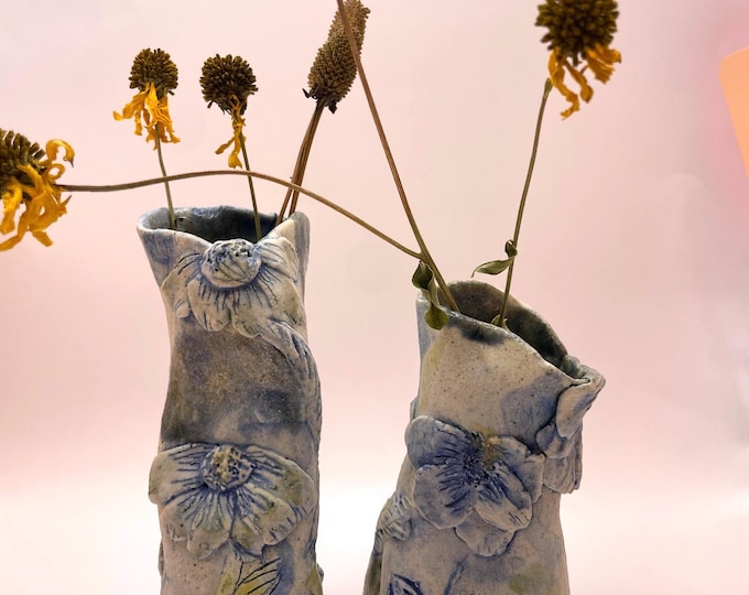 Handmade Bud vase. Organic shape. Sculptural. Flowers. Original art design.UNIQUE. GIFTS