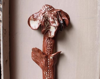 Wall decor ceramic flowers. Handmade ceramic, botanical arts, gifts Ornaments