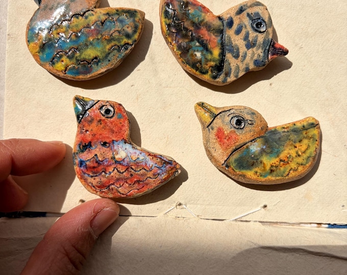 Artsy bird Fridge magnet. Gifts.Home decor Colourful Gifts