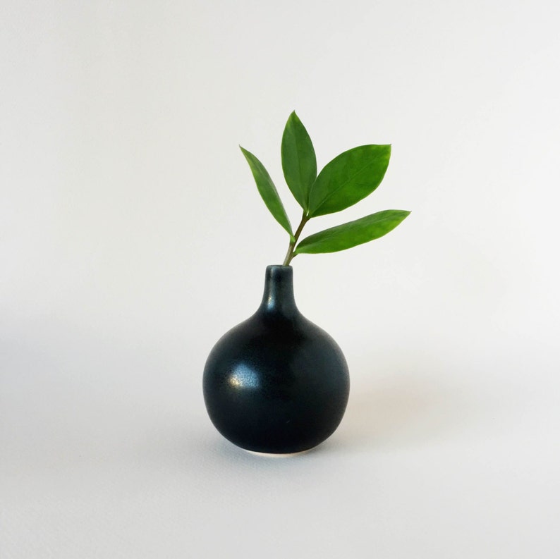 Mini Bud Vase Black Modern Scandinavian Inspired Pottery And Etsy