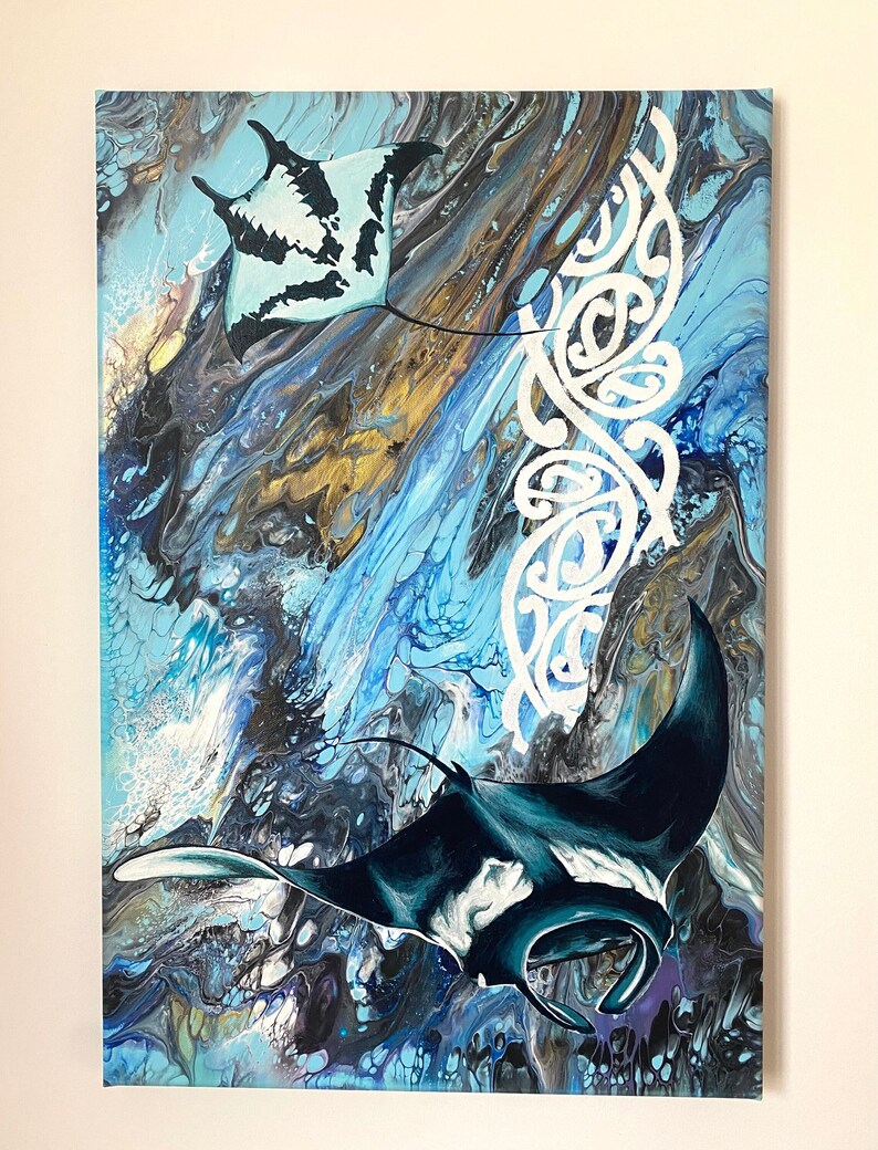 Neuseeland inspiriertes Acrylbild: The Spirit of Tangaroa Bild 1