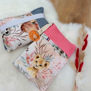 Pochette à langer, sac à langer, personnalisable fait main en piqué gaufré et coton, cadeau naissance