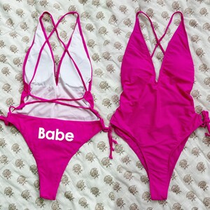 Custom Bridesmaid One-Piece Swimsuit: Bachelorette Party Bridal Swim