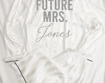 Future Mrs. Satin Pajama Set for Bride Getting Ready Outfit Future Mrs Pajama Set for Bridal Shower Gift for Bride Gift for Wifey Morning PJ