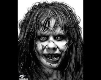 Regan MacNeil - Exorcist Horror Vintage Classic Dak Art Creepy Scary Priest Gothic Serial Killer Evil Devil Girl Surreal Pop