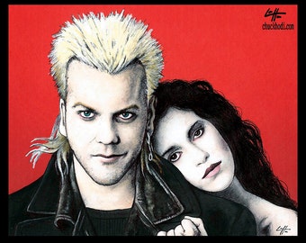 David and Star - The Lost Boys Vampire Horror Dark Art Blood Kiefer Sutherland 80s Gothic Halloween Spooky David Van Etten