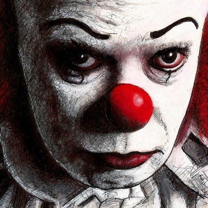 Pennywise Clown Stephen King Horror Fantasy Classic Monster Creature Scary Halloween Tim Curry Pop Art Lowbrow Spooky image 2