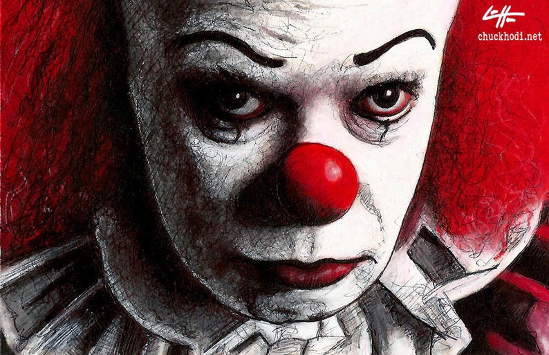 Pennywise Clown Stephen King Horror Fantasy Classic Monster Creature Scary Halloween Tim Curry Pop Art Lowbrow Spooky image 2