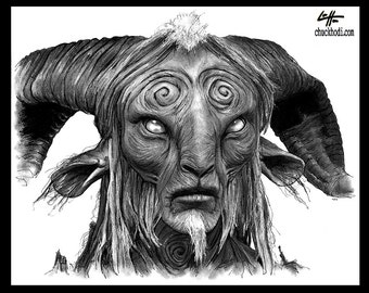 The Faun - Pans Labyrinth Pale Man Fantasy Surreal Dark Art Guillermo del Toro Spanish Europe Horror Mexican Monster Goat