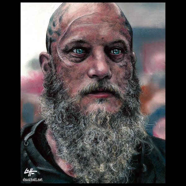 Ragnar Lothbrok - Vikings King Travis Fimmel Dark Art History Drama Pop Art Dark Art Kattegat Beard Lagertha Bjorn Lowbrow