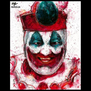 John Wayne Gacy - Clown Pogo Serial Killers Dark Art Pop Art Horror Balloons True Crime Blood Charles Manson Death Murder Red