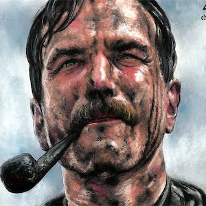 Daniel Plainview - There Will Be Blood Daniel Day-Lewis Paul Thomas Anderson Öl schürfen Moustache Pop Art Lowbrow Art