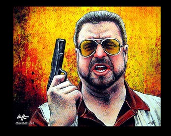 Am I the only one around here who gives a shit about the rules - The Big Lebowski Walter Sobchak The Dude Abides Pop Art Guns