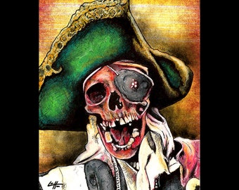 One Eyed Willy - The Goonies Pirate Ship Eye Patch 80s Pop Art Monster Lowbrow Art Skull Skeleton Villian Treasure Nostalgia Cult Classic
