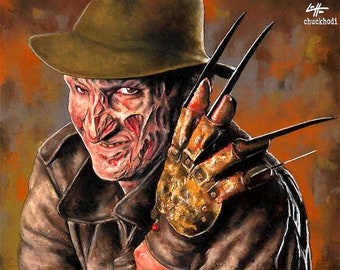 Freddy Krueger - Nightmare on Elm Street Horreur Dark Art Pop Art Wes Craven Death Movie Effrayant Halloween Effrayant Effrayant