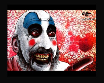 Gotcha - Captain Spaulding Clowns Horror Sid Haig Dark Art Gruselig Gruselig Rob Zombie Leichen Teufel Abweisen Pop Art Gothic