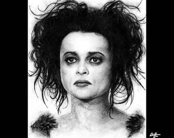 Mrs. Lovett - Helena Bonham Carter Sweeney Todd Johnny Depp  Tim Burton Halloween Horror Dark Art Demon Barber London Spooky Gothic Art