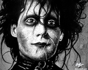 Edward Scissorhands - Tim Burton Johnny Depp Horror Pop Art Dark Halloween Leather Fetish Gothic Frankenstein Vintage