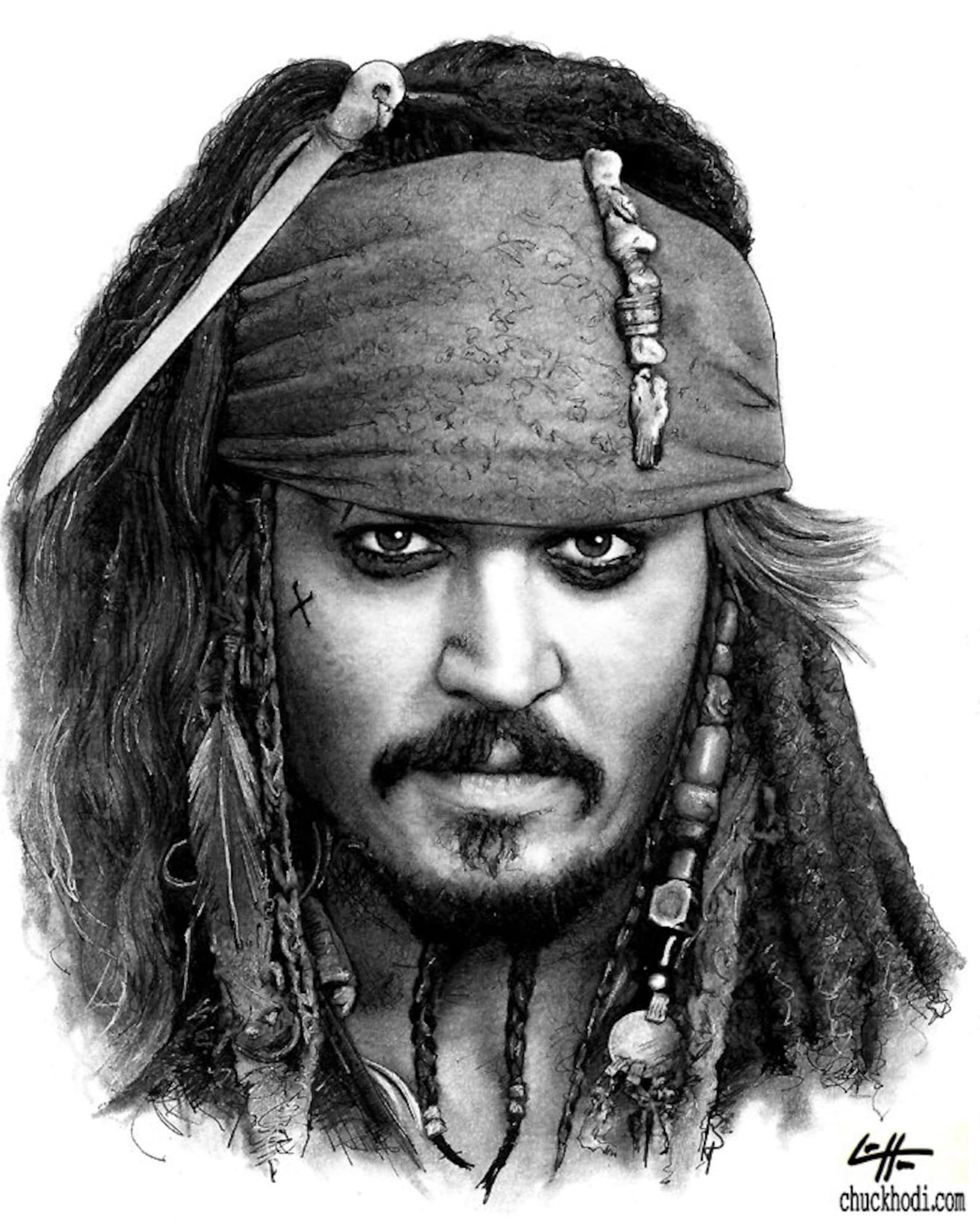 Jack Sparrow Dessin Pirate Des Caraibes Imprimer 8x10 Captain Jack Sparrow Pirates des Caraïbes | Etsy