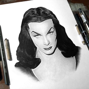 Vampira Ed Wood Maila Nurmi Dark Art Horror Classic Cult Plan 9 Bela Lugosi Gothic Elvira Hollywood Halloween Lowbrow Pop image 3