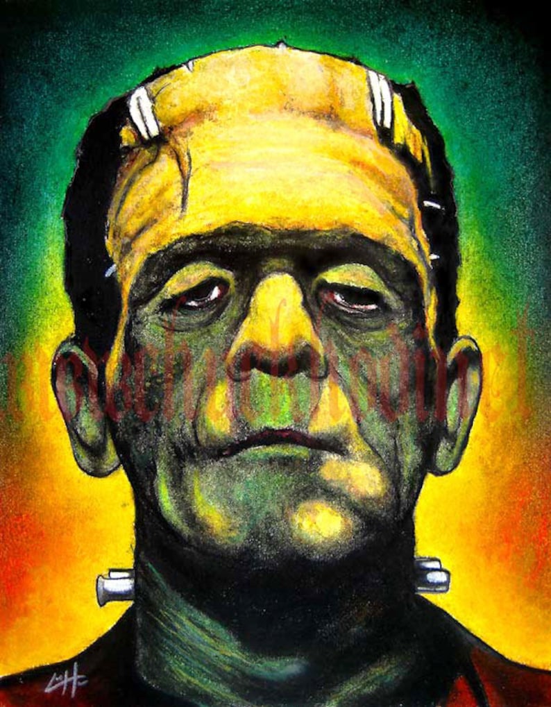 Monsters Horror Dark Art Frankenstein Dracula Mummy Spooky Halloween Lowbrow Classic Gothic Univeral Monsters Lowbrow Art Creature Pop Art image 2