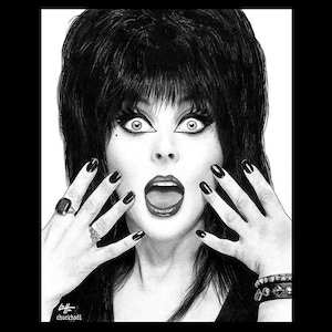 Mistress of the Dark - Spooky 80s Gothic Halloween Pop Art Horror Comedy Dark Art Macabre Scream Queens Morticia Addams Vampira Cult Classic