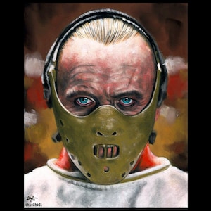 Hannibal Lecter - Silence of the Lambs Dark Art Horror Anthony Hopkins Cannibal Serial Killers Pop Art Lowbrow 90s Death Mask