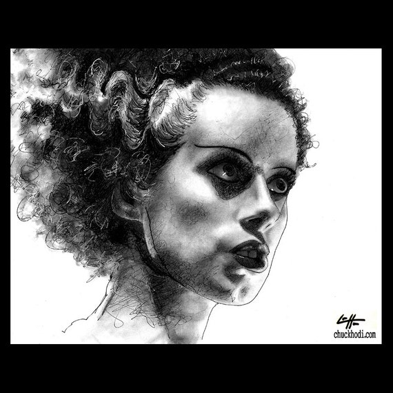 Illuminart Lighted Art Canvas Classic Horror Print Dracula Bride of Frankenstein