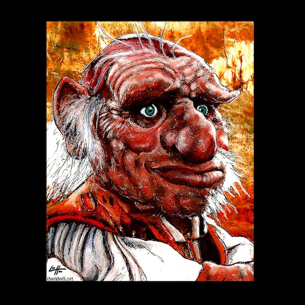 Hoggle - Filme Labirinto David Bowie Anão Fantasia Jim Henson Rei Goblin Fantasia Arte Sombria Magia Surreal Fadas Arte Pop