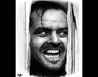 ¡Aquí está Johnny! - Jack Torrance El resplandor Jack Nicholson Redrum Terror Arte oscuro Halloween Stanley Kubrick Arte pop