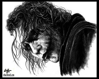 The Joker - Batman Dark Knight Heath Ledger Christian Bale Dark Art Super Villian Hero Lowbrow Art Pop Gotham City Crime Clown