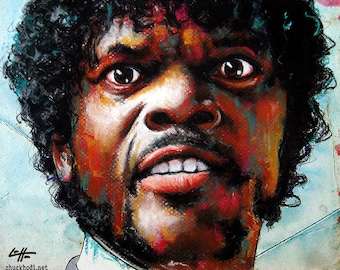 Does he look like a bitch - Pulp Fiction Quentin Tarantino Jules Winnfield 90s Pop Art Samuel L Jackson Hitman Gangster Cult