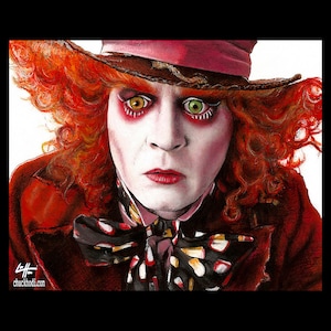 La reine rouge - Helena Bonham Carter Alice au pays des merveilles Tim  Burton Johnny Depp Pop Art Fantasy Mad Hatter Heart Magical