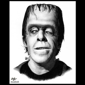 Herman Munster - The Munsters Lily Munster Dark Art Horror Halloween Creepy Monster Gothic Pop Art Lowbrow Frankenstein Spooky