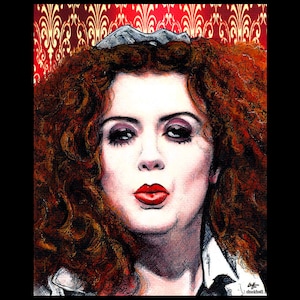 Magenta  - Patricia Quinn Rocky Horror Picture Show Dr Frank N Furter Musical Drama Gothic Cult Tim Curry Pop Art Dark Horror