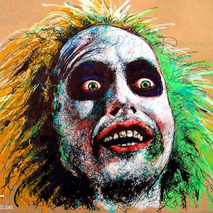 Beetlejuice - Horror Comedy Tim Burton Gothic Halloween Dark Art Funny Spooky Creepy Classic Portrait Pop Art Michael Keaton Lydia Deetz