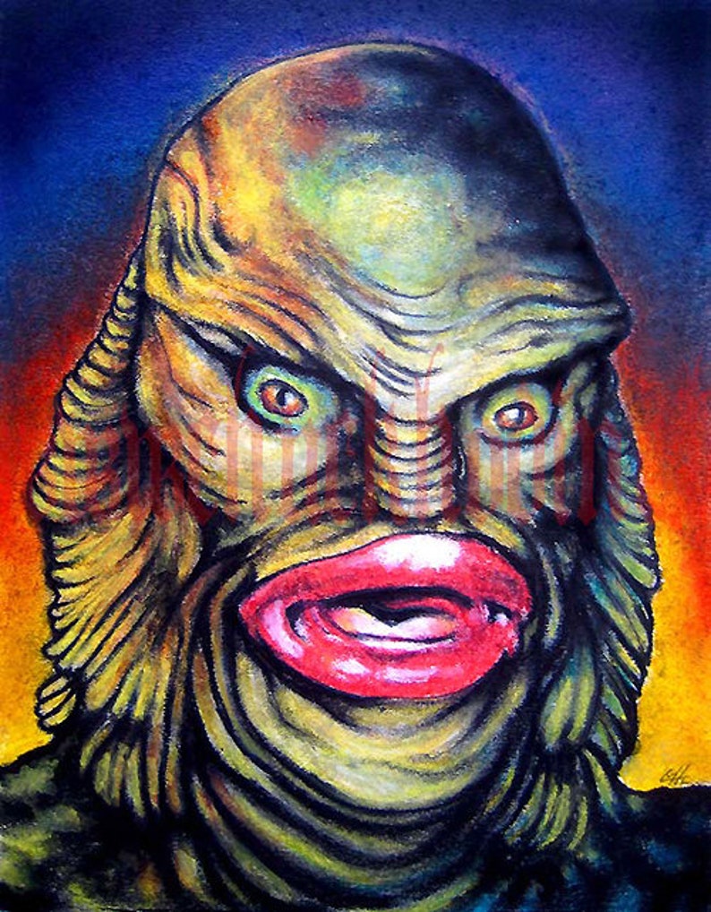 Monsters Horror Dark Art Frankenstein Dracula Mummy Spooky Halloween Lowbrow Classic Gothic Univeral Monsters Lowbrow Art Creature Pop Art image 5