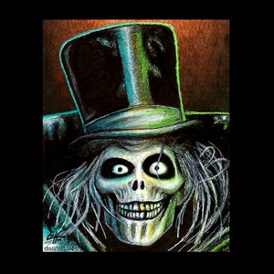 Fantasma della cappelliera - Villa stregata Disney Spettrale Halloween Teschio Scheletro Orrore raccapricciante Arte oscura Fantasia gotica macabra Raccapricciante