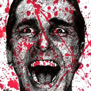 Patrick Bateman American Psycho Serial Killer 80s Halloween Gothic Blood Wall Street Death Horror Christian Bale Pop Art image 2