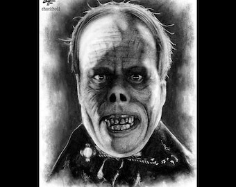 The Phantom - Phantom of the Opera Classic Monsters Dark Art Frankenstein Dracula Nosferatu Spooky Gothic Decor Silent Film Cult Movie