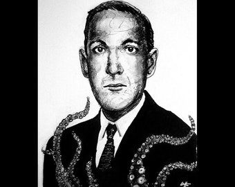 H.P. Lovecraft - Horror Science Fiction Cthulhu Literature Gothic Dark Art Surreal Books Fantasy Lowbrow Pop Art