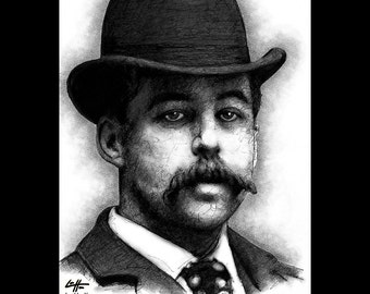 H.H. Holmes - Serial Killer Murder Castle Chicago Mustache Antique Victorian Jack The Ripper Pop Dark Art Horror Death