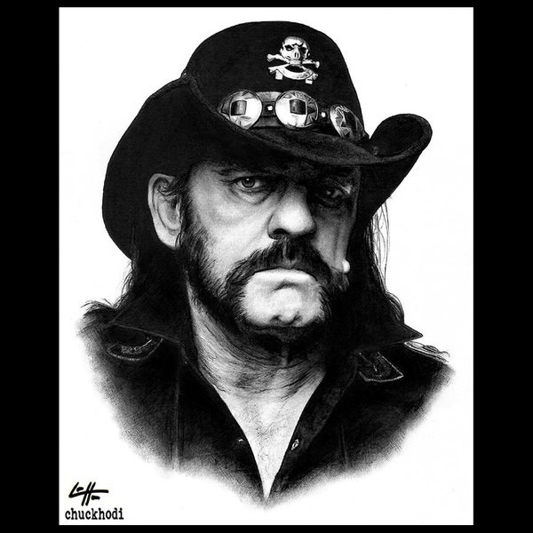 Lemmy Kilmister - Motörhead Rock N Roll Heavy Metal Alchohol Pop Art Lowbrow Mutton Chops Moustache Beard Punk Hawkwind