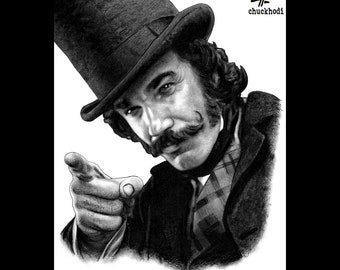 Bill The Butcher - Gangs Of New York Daniel Day-Lewis Mustache Dark Art Pop Art Knife Victorian Leonardo DiCaprio Antique
