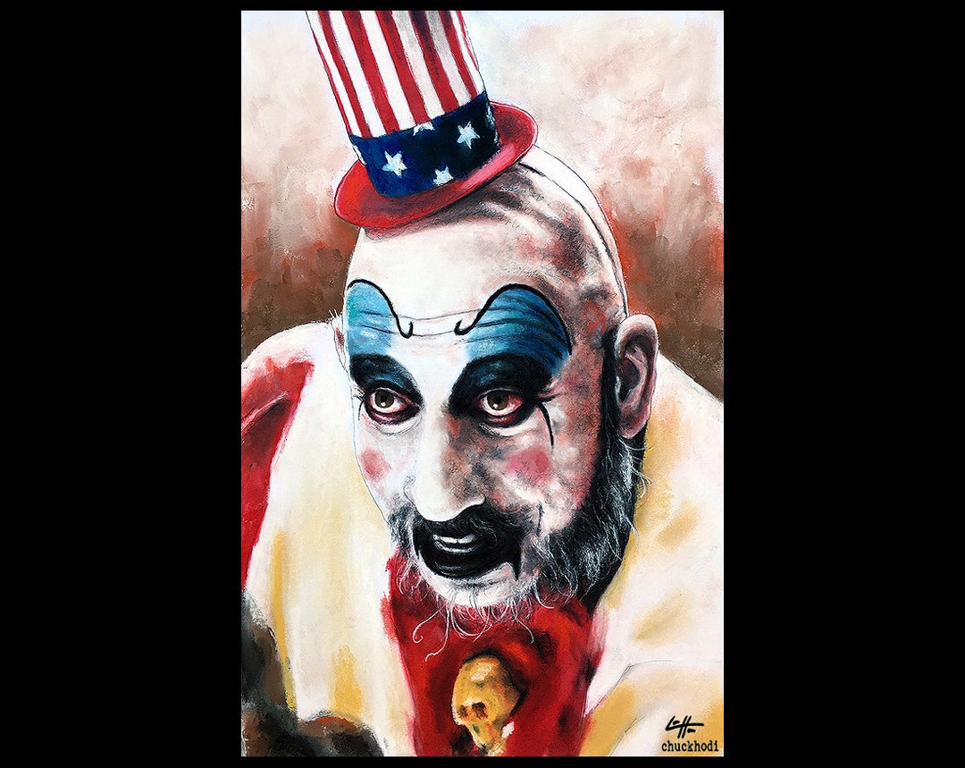 Captain Spaulding- Clown Horror Sid Haig Dark Art Scary Creepy Rob